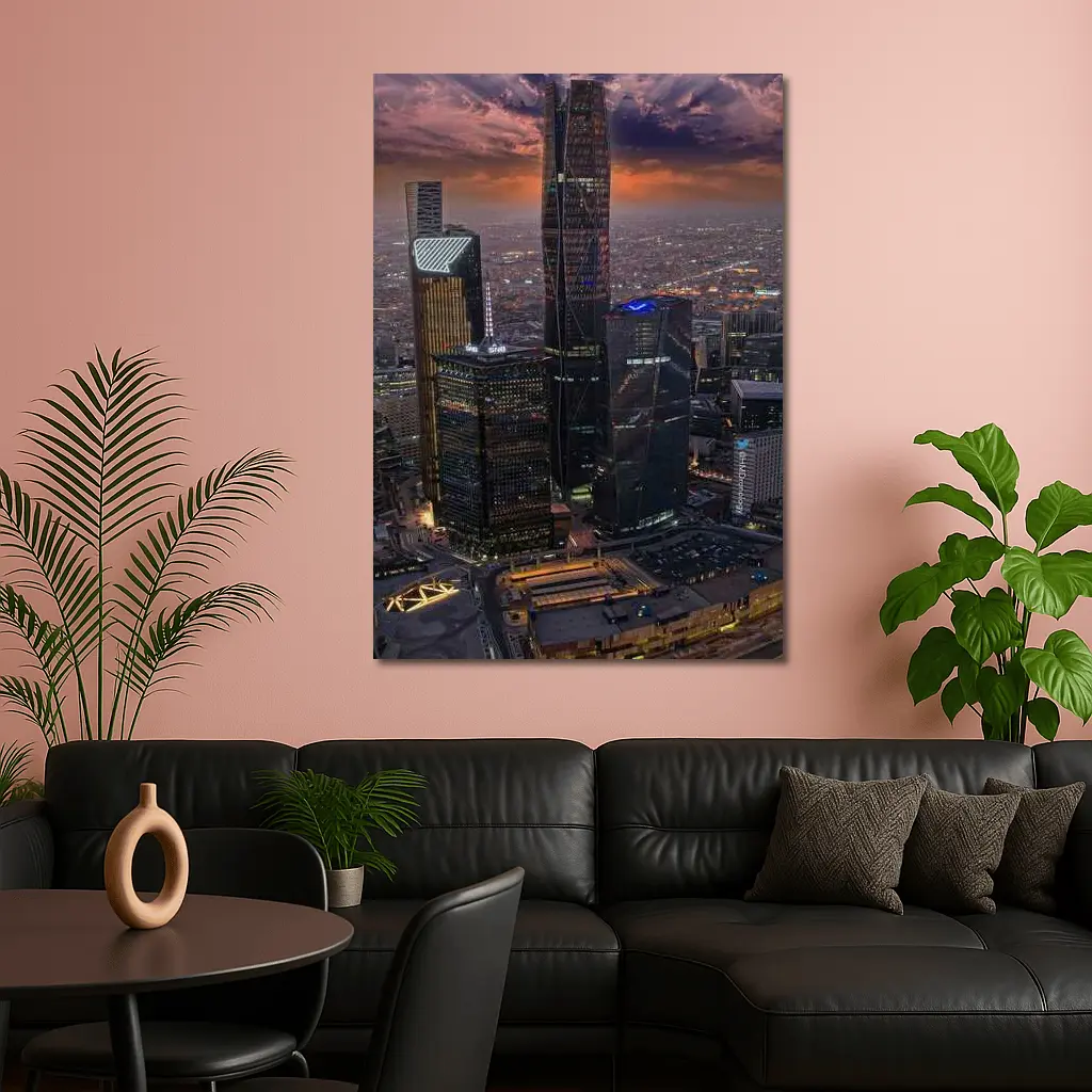 Riyadh Saudi Arabia Skyline At Sunset – Wall Art