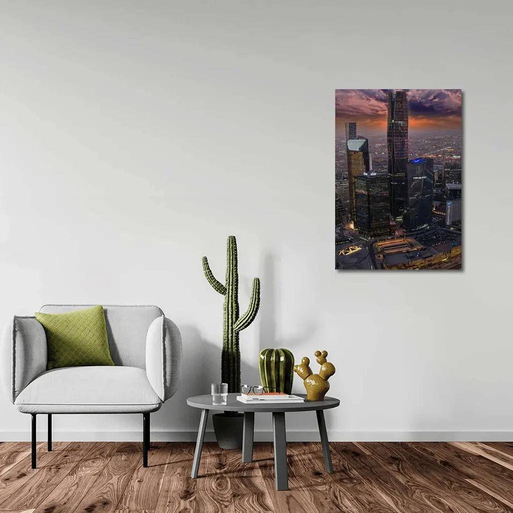 Riyadh Saudi Arabia Skyline At Sunset – Wall Art