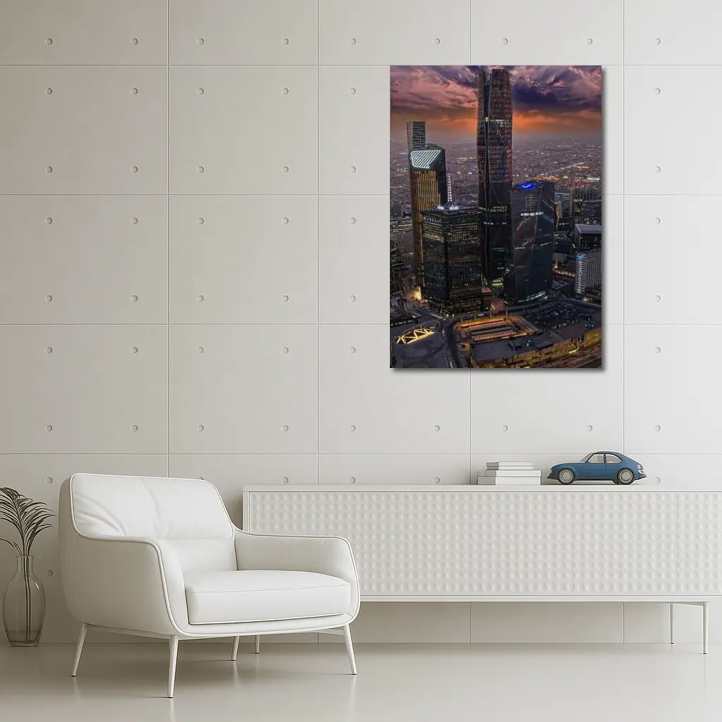Riyadh Saudi Arabia Skyline At Sunset – Wall Art