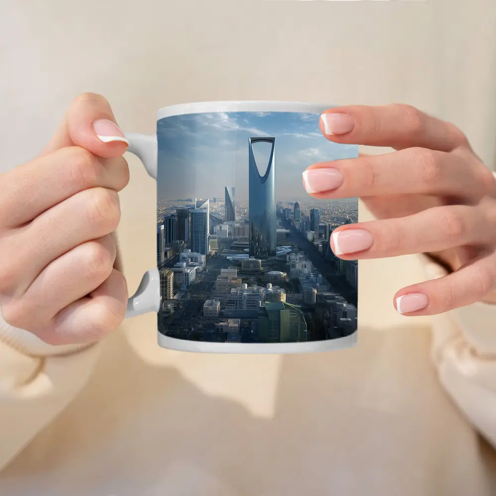 Riyadh Saudi Arabia Kingdom Tower Skyline View – Mugs