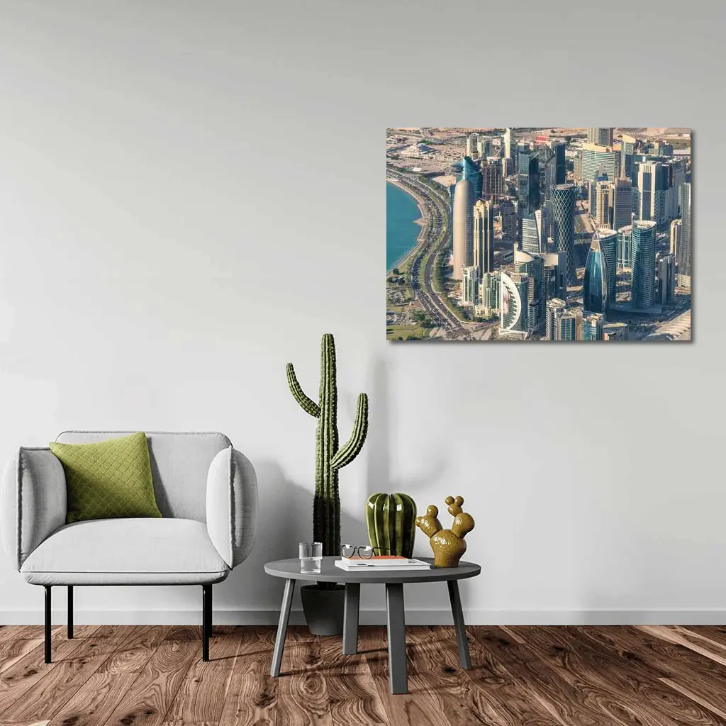 Doha Qatar Skyline Aerial City View – Wall Art