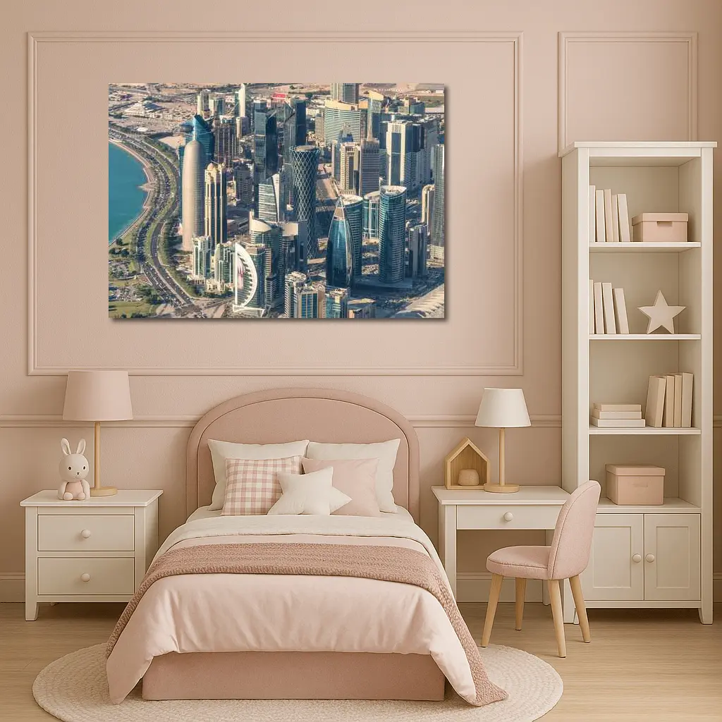 Doha Qatar Skyline Aerial City View – Wall Art
