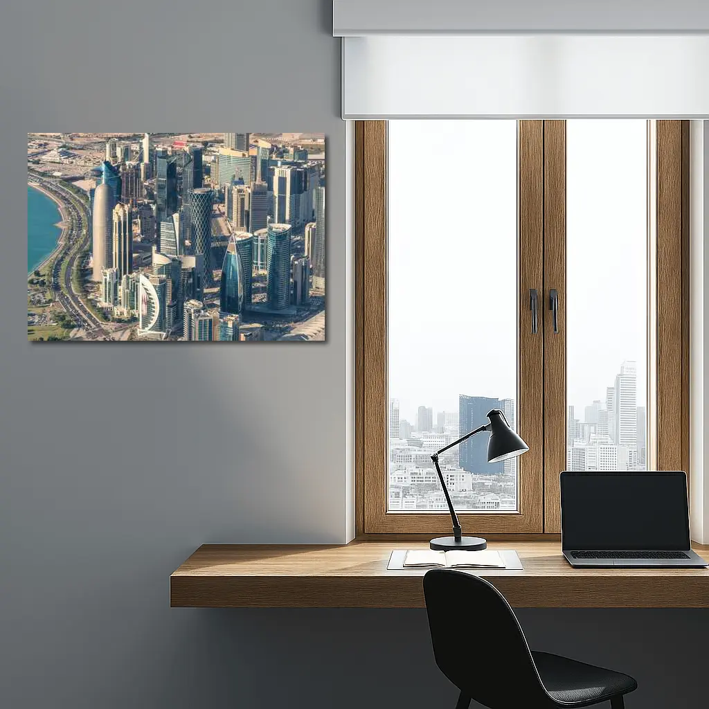 Doha Qatar Skyline Aerial City View – Wall Art