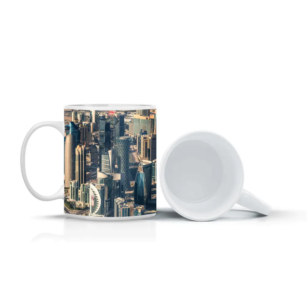 Doha Qatar Skyline Aerial City View – Mugs