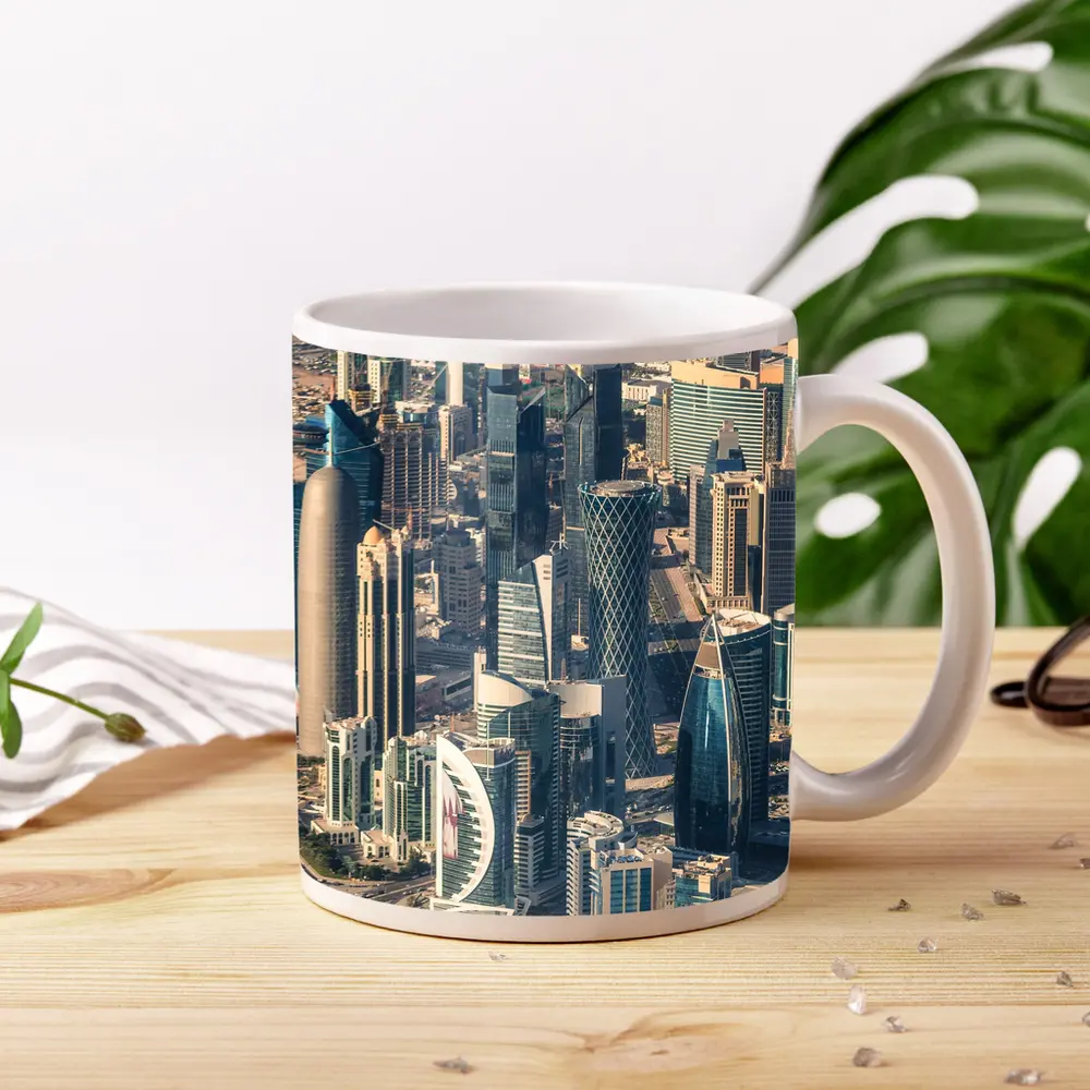 Doha Qatar Skyline Aerial City View – Mugs
