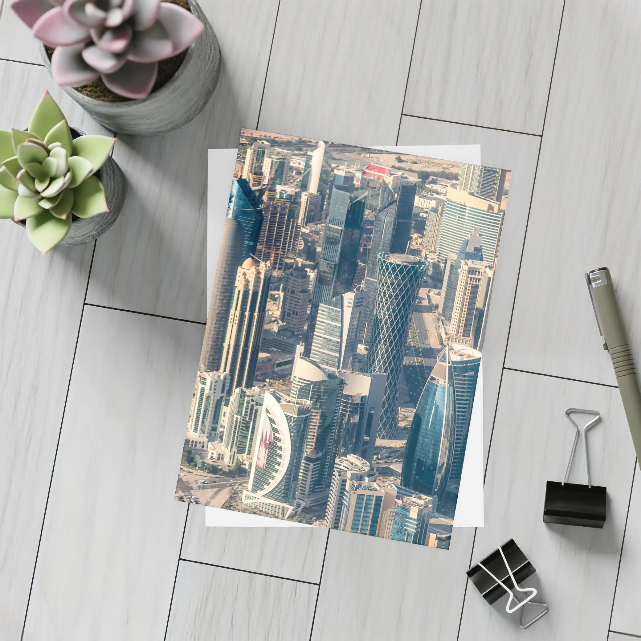 Doha Qatar Skyline Aerial City View – Postcards