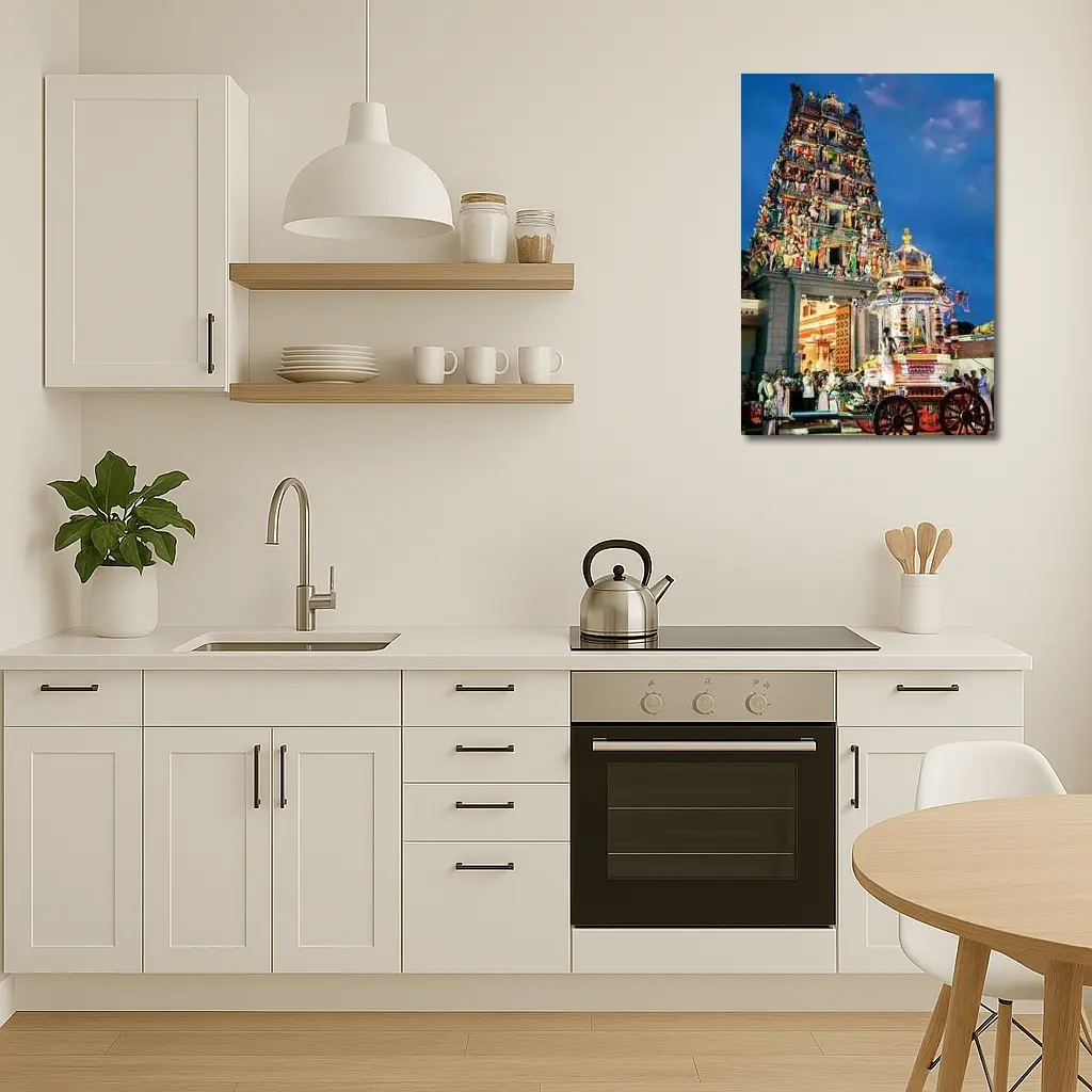 Hindu Temple Gopuram Festival Night Singapore – Wall Art