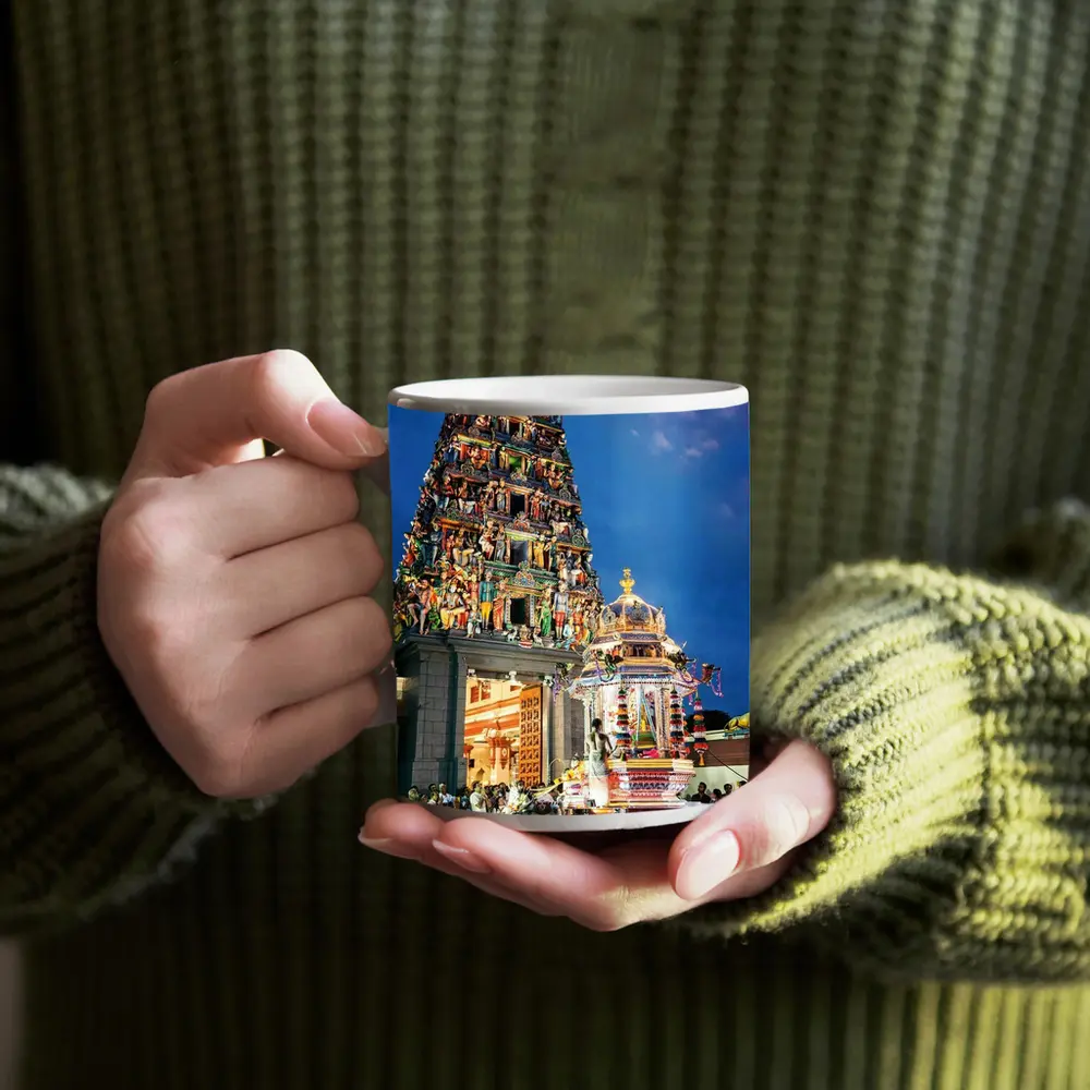 Hindu Temple Gopuram Festival Night Singapore – Mugs