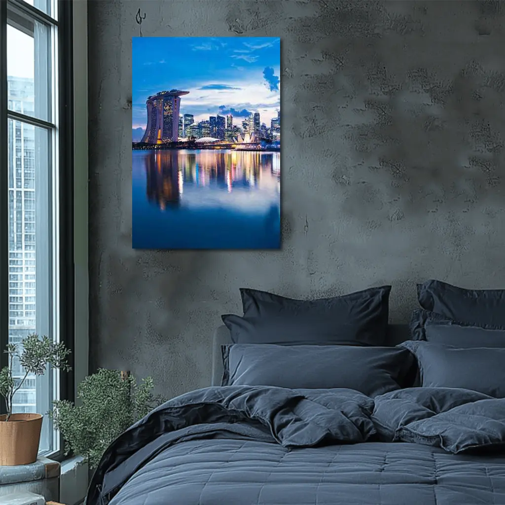 Singapore Marina Bay Skyline At Dusk – Wall Art