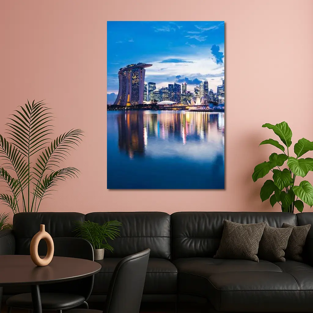 Singapore Marina Bay Skyline At Dusk – Wall Art
