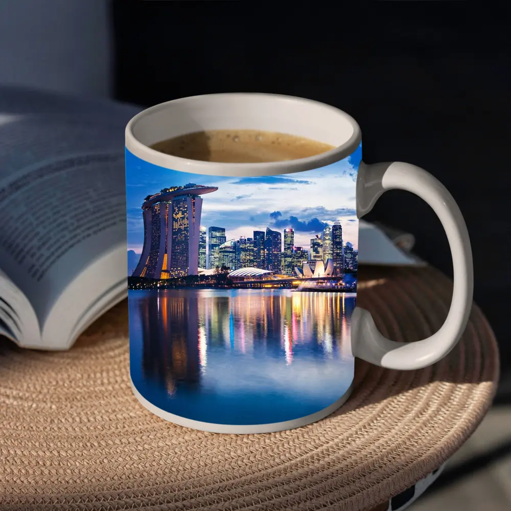Singapore Marina Bay Skyline At Dusk – Mugs