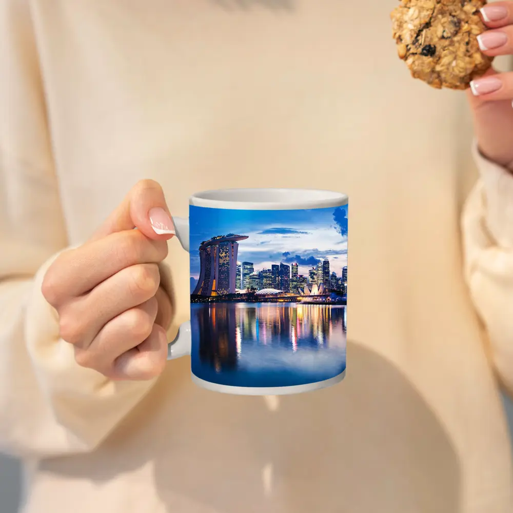 Singapore Marina Bay Skyline At Dusk – Mugs