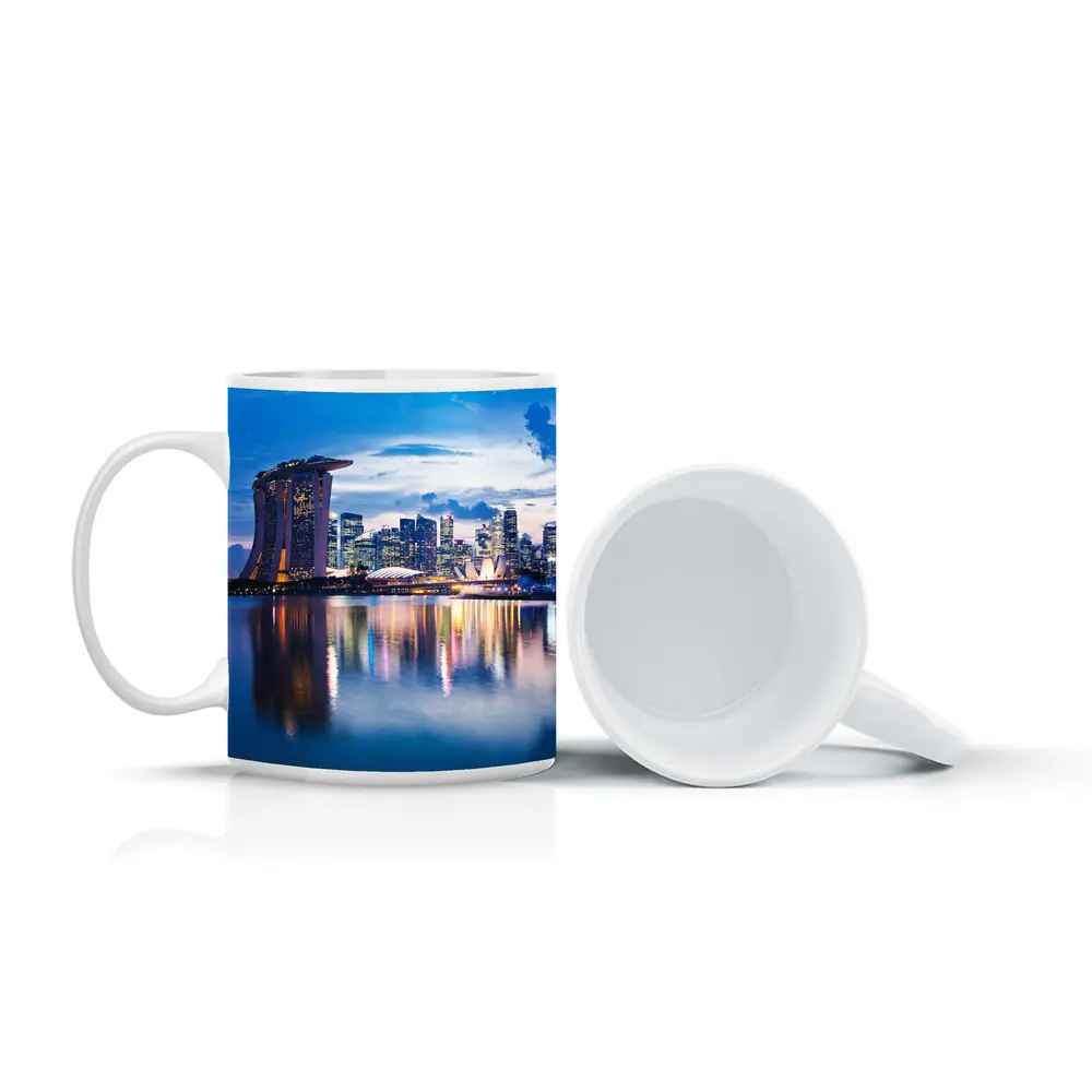 Singapore Marina Bay Skyline At Dusk – Mugs
