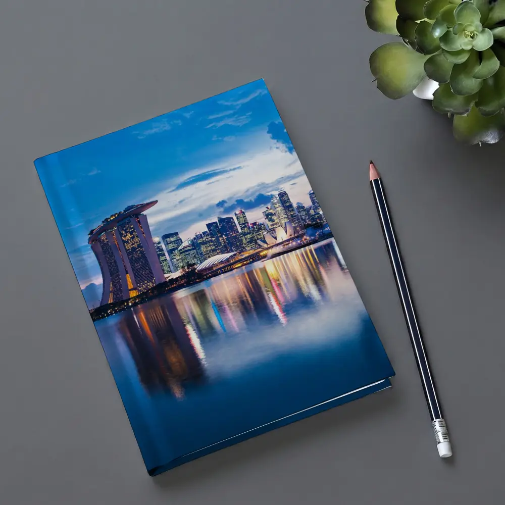 Singapore Marina Bay Skyline At Dusk – Notebooks