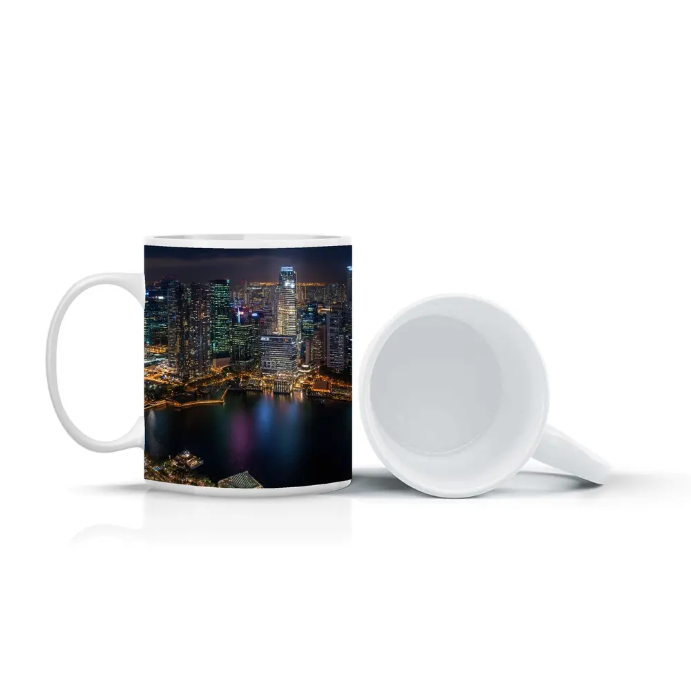 Singapore City Skyline Aerial Night View – Mugs