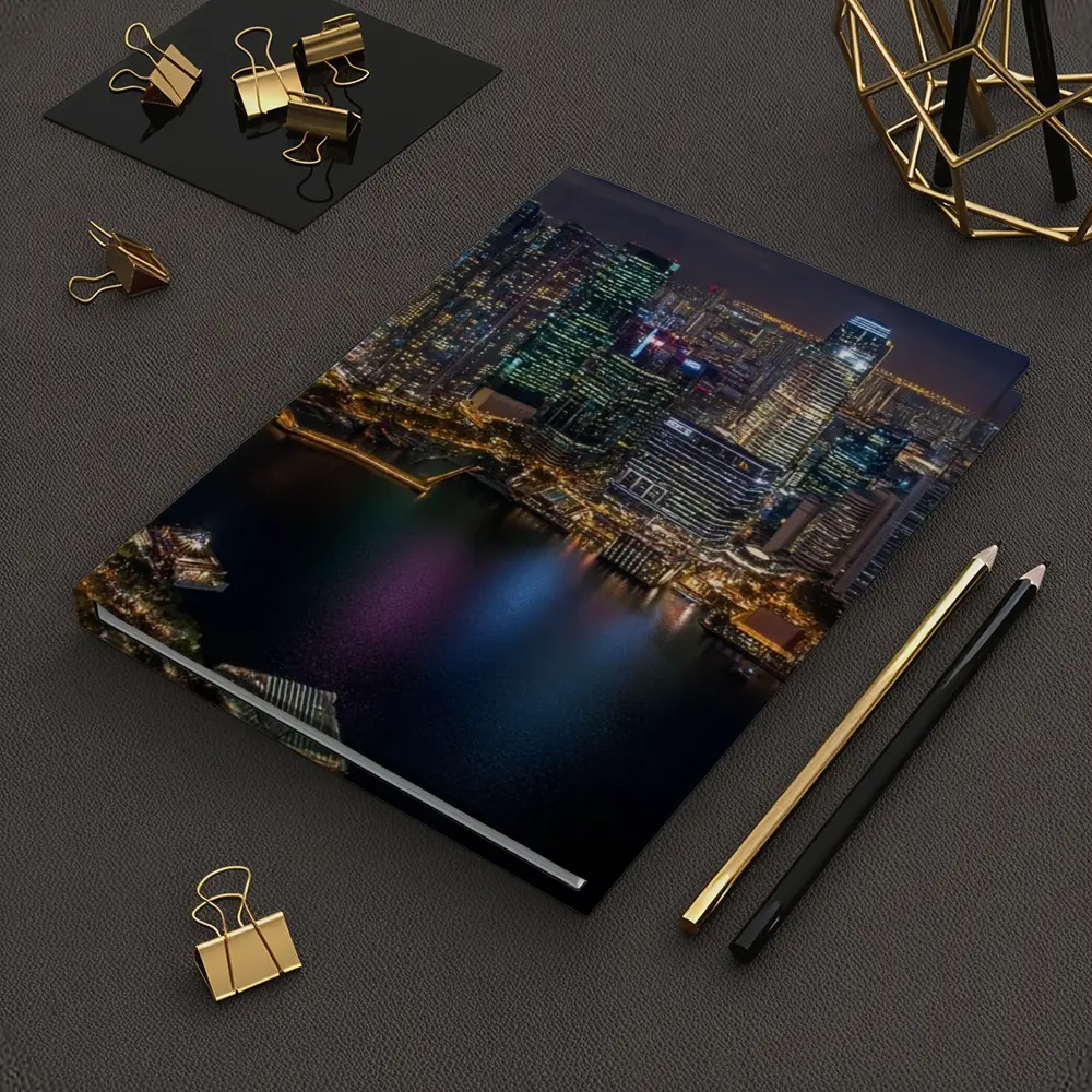 Singapore City Skyline Aerial Night View – Notebooks