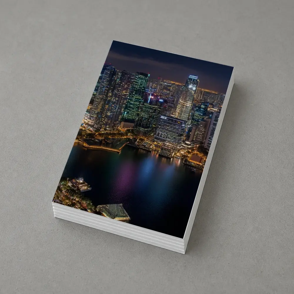Singapore City Skyline Aerial Night View – Postcards