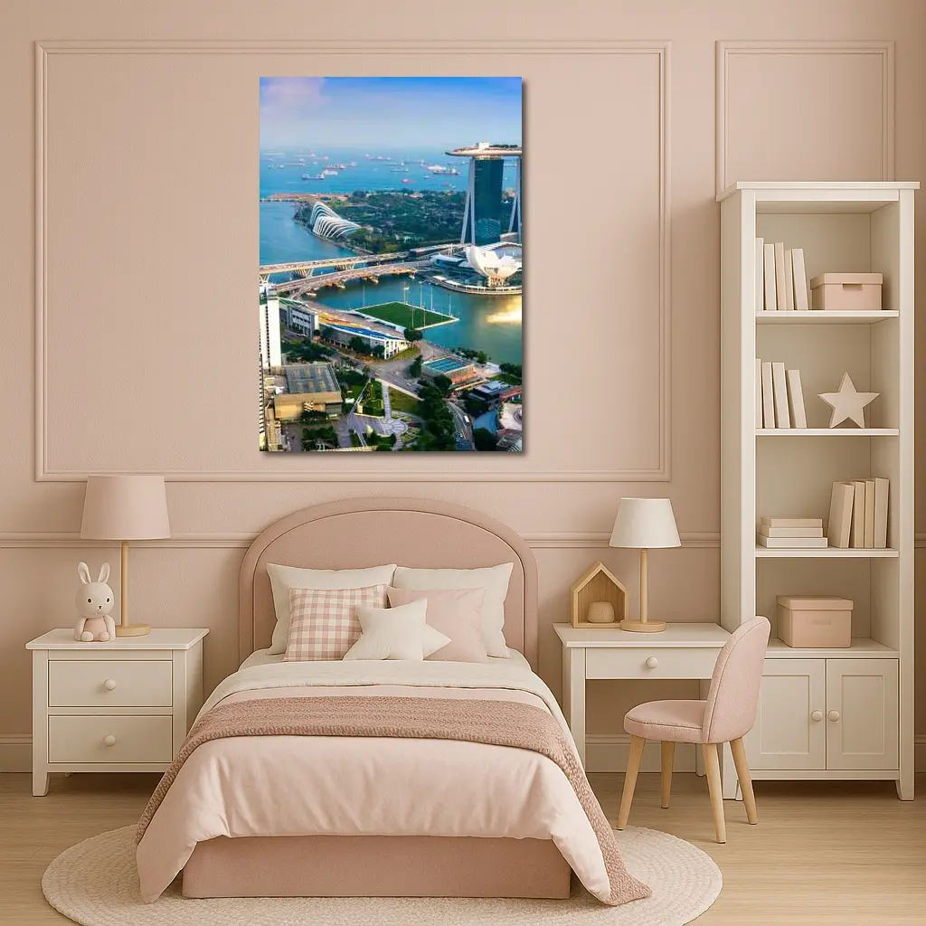 Singapore Marina Bay Skyline Aerial View – Wall Art