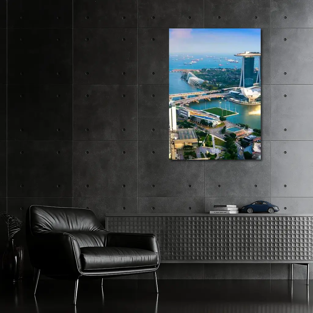 Singapore Marina Bay Skyline Aerial View – Wall Art