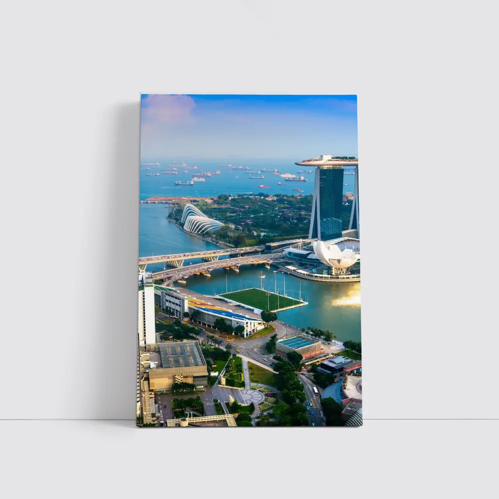 Singapore Marina Bay Skyline Aerial View – Wall Art