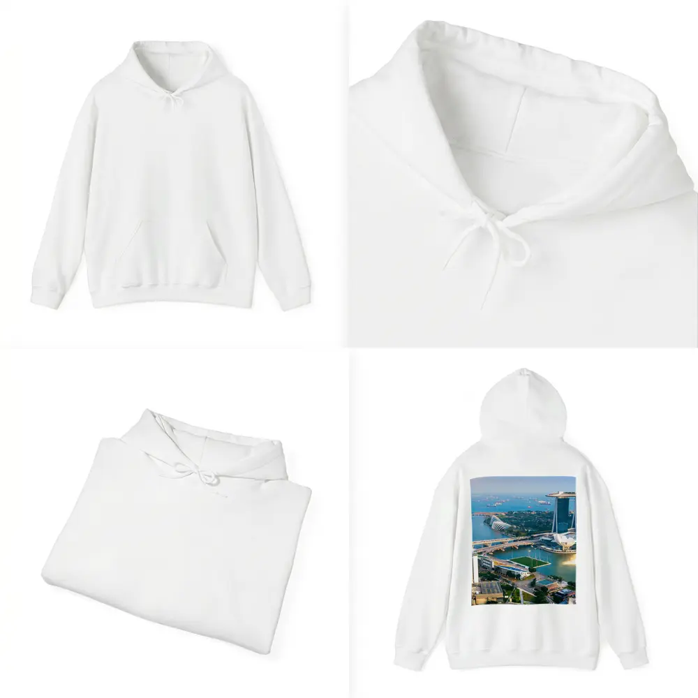 Singapore Marina Bay Skyline Aerial View – Hoodies