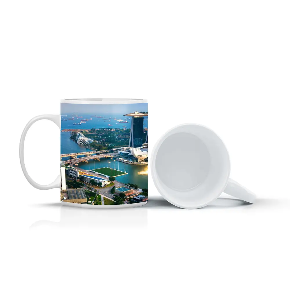 Singapore Marina Bay Skyline Aerial View – Mugs