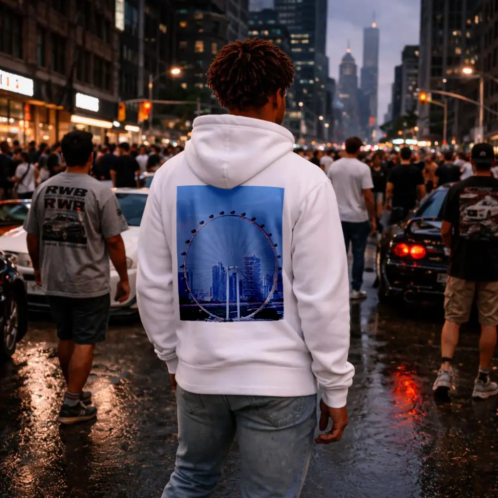 Singapore Flyer Ferris Wheel City Skyline – Hoodies