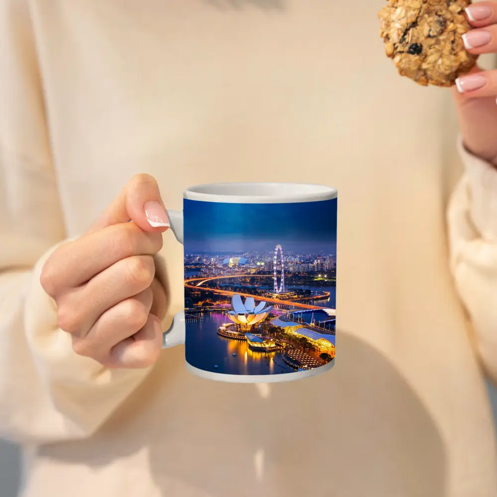 Singapore Marina Bay Skyline At Night – Mugs