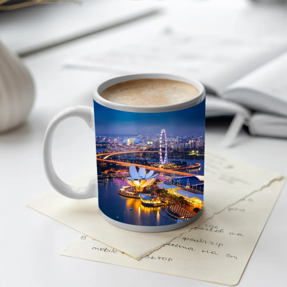 Singapore Marina Bay Skyline At Night – Mugs