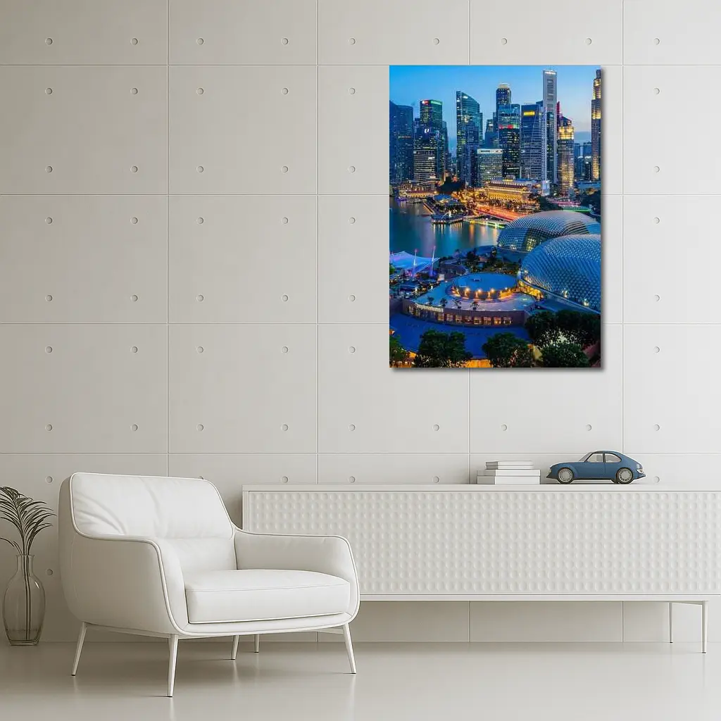 Singapore Marina Bay Skyline Blue Dusk – Wall Art