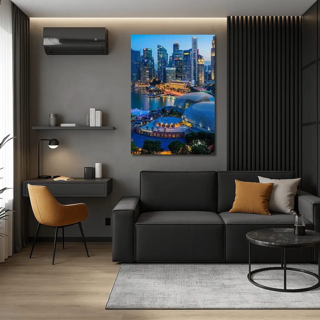 Singapore Marina Bay Skyline Blue Dusk – Wall Art