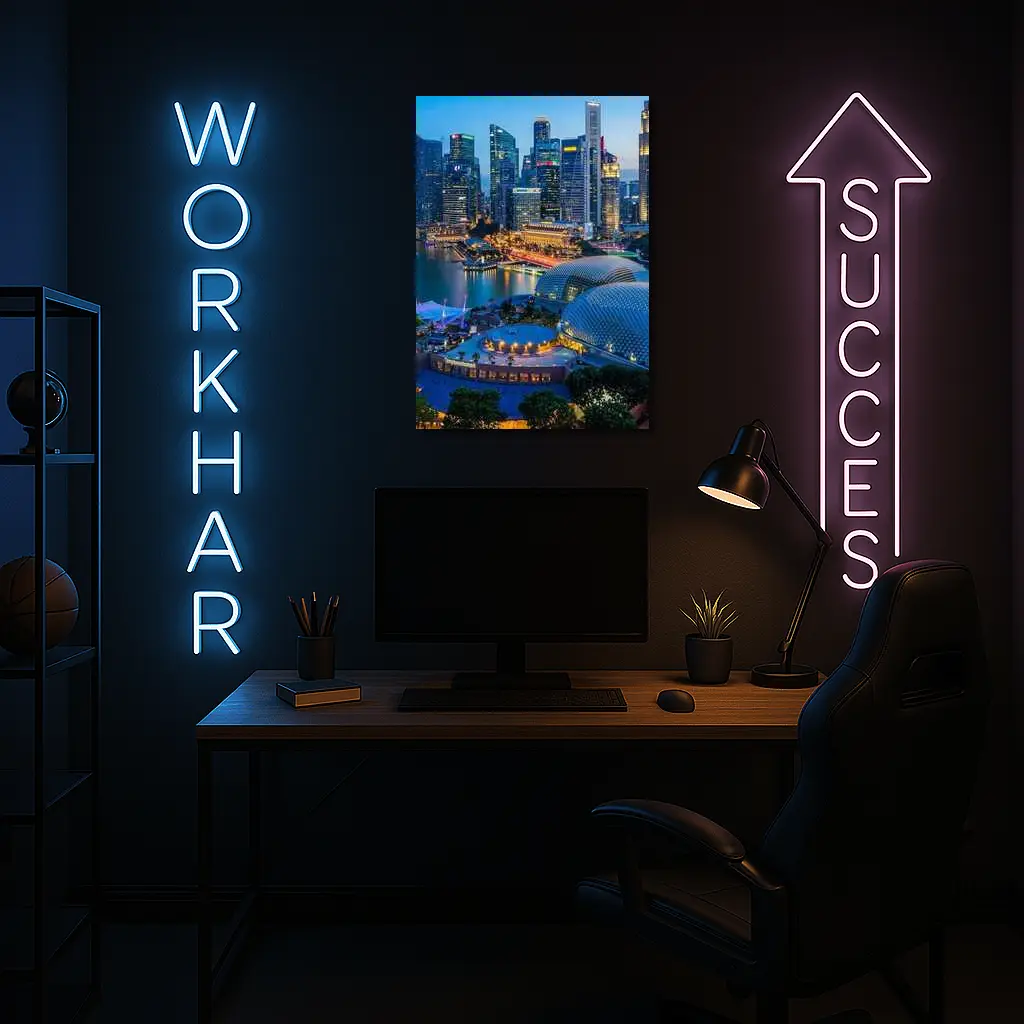 Singapore Marina Bay Skyline Blue Dusk – Wall Art