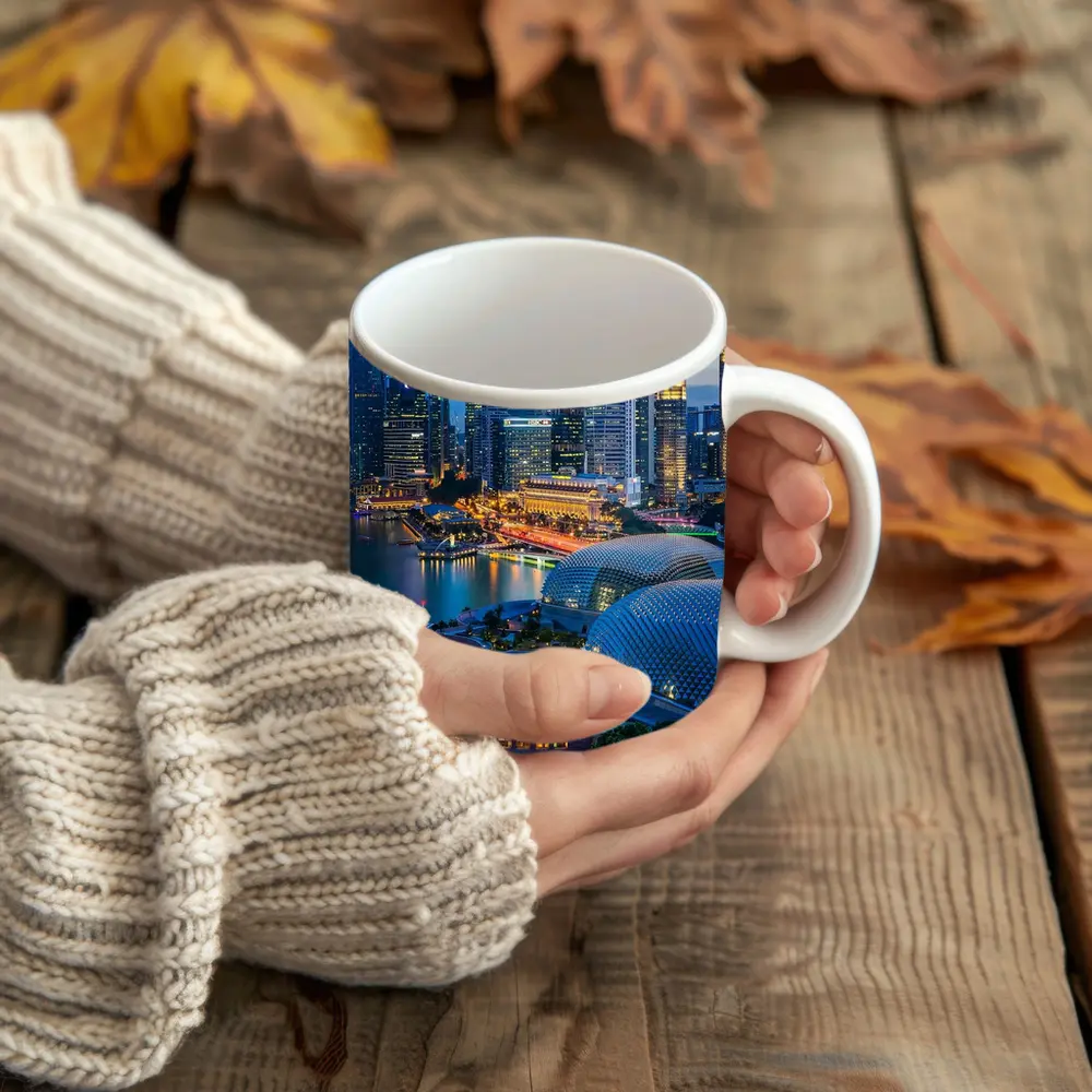 Singapore Marina Bay Skyline Blue Dusk – Mugs