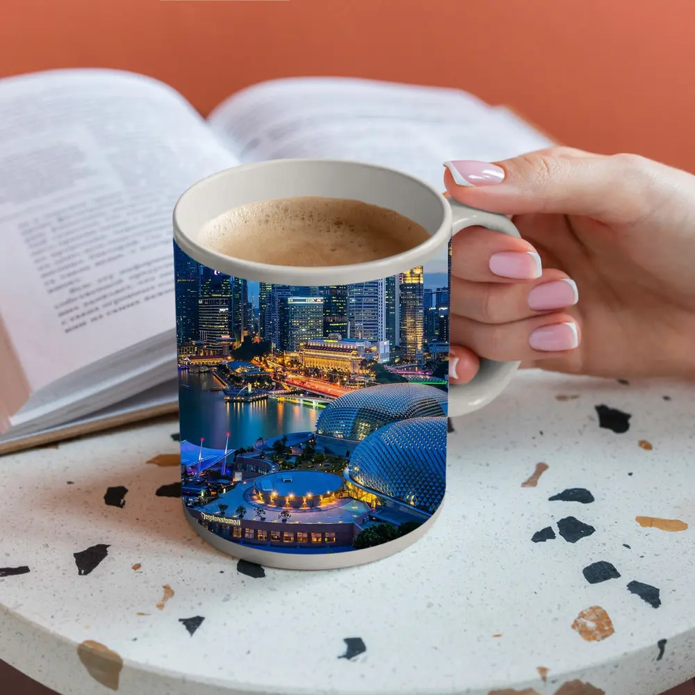 Singapore Marina Bay Skyline Blue Dusk – Mugs