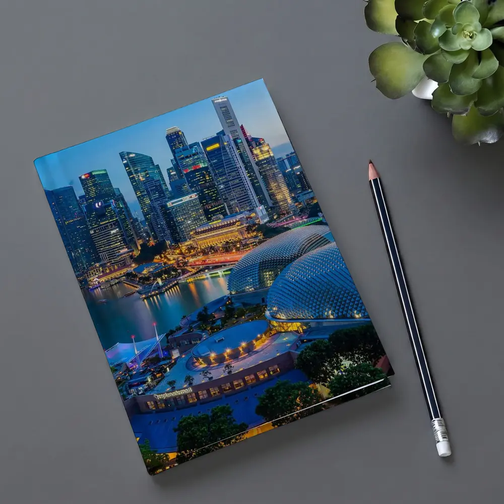 Singapore Marina Bay Skyline Blue Dusk – Notebooks