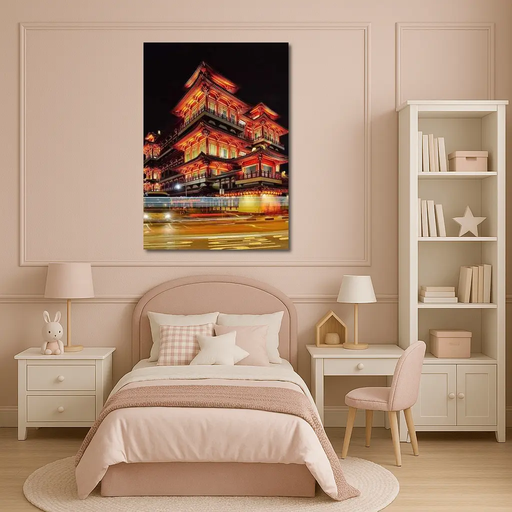 Buddha Tooth Relic Temple Singapore Night – Wall Art