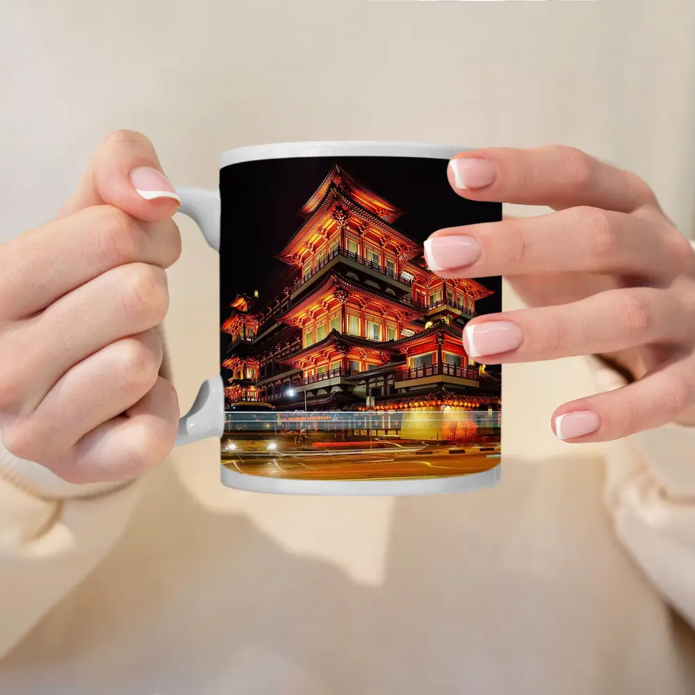 Buddha Tooth Relic Temple Singapore Night – Mugs