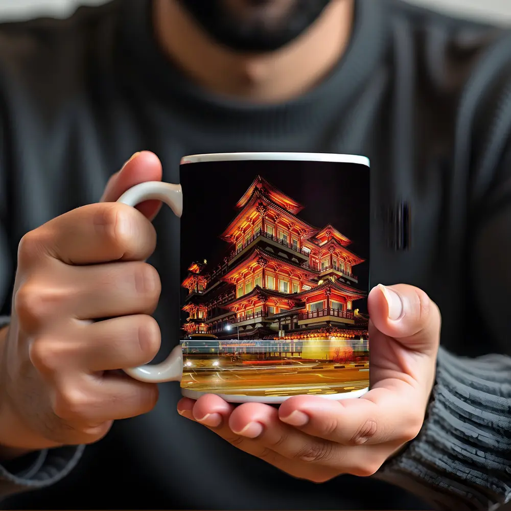 Buddha Tooth Relic Temple Singapore Night – Mugs