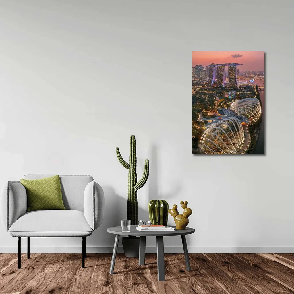 Singapore Marina Bay Aerial Sunset City View – Wall Art