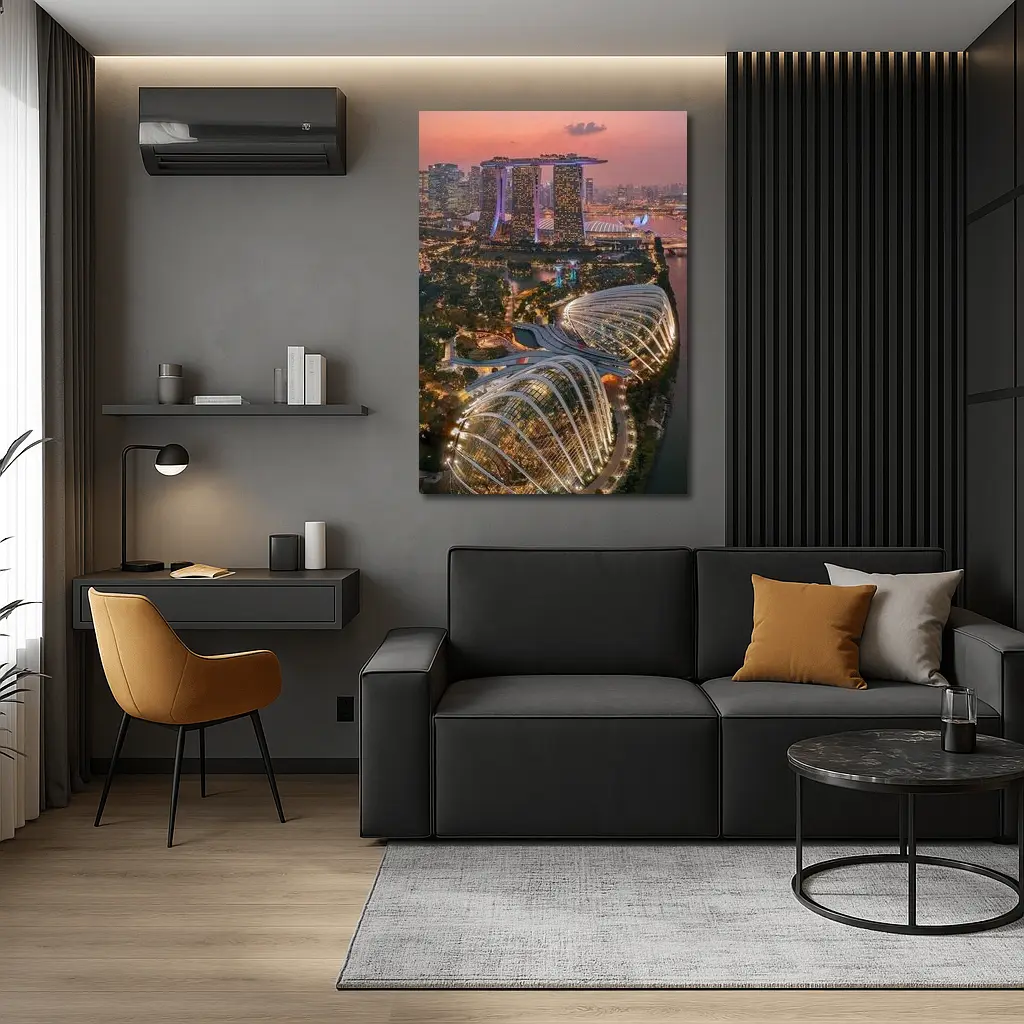 Singapore Marina Bay Aerial Sunset City View – Wall Art