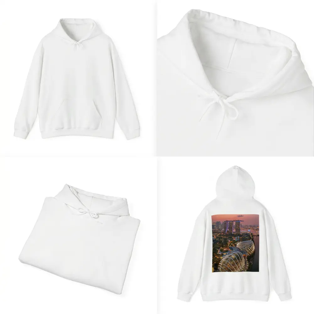 Singapore Marina Bay Aerial Sunset City View – Hoodies