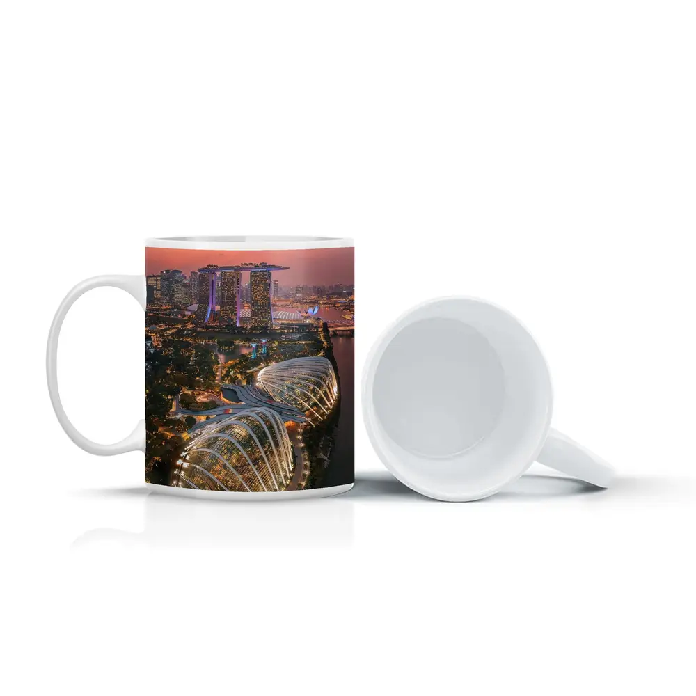 Singapore Marina Bay Aerial Sunset City View – Mugs