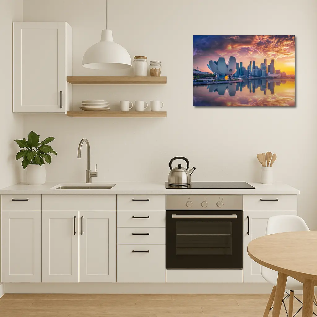 Singapore Marina Bay Skyline Sunset Reflection – Wall Art