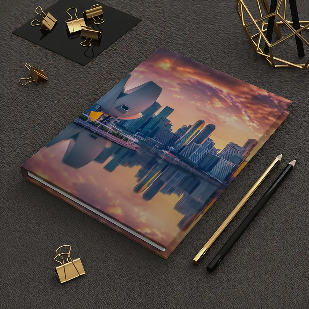 Singapore Marina Bay Skyline Sunset Reflection – Notebooks