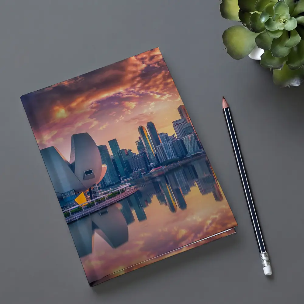 Singapore Marina Bay Skyline Sunset Reflection – Notebooks