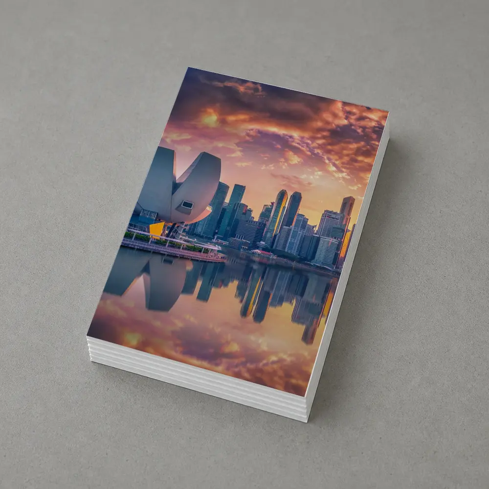 Singapore Marina Bay Skyline Sunset Reflection – Postcards