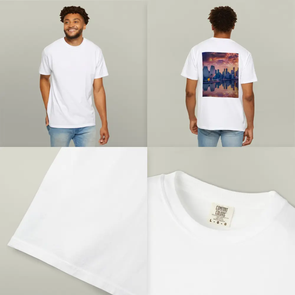 Singapore Marina Bay Skyline Sunset Reflection – T-Shirts