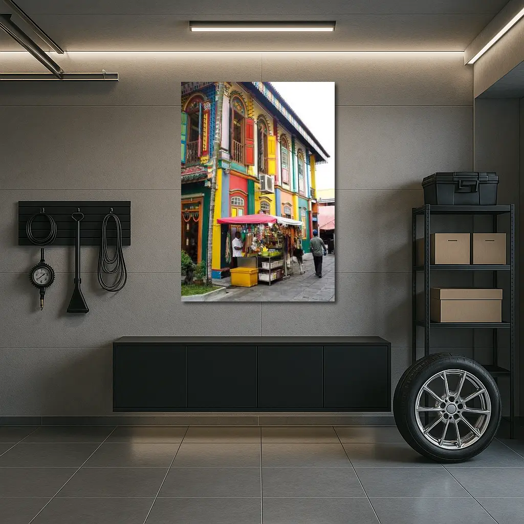 Colorful Little India Street Corner Singapore – Wall Art