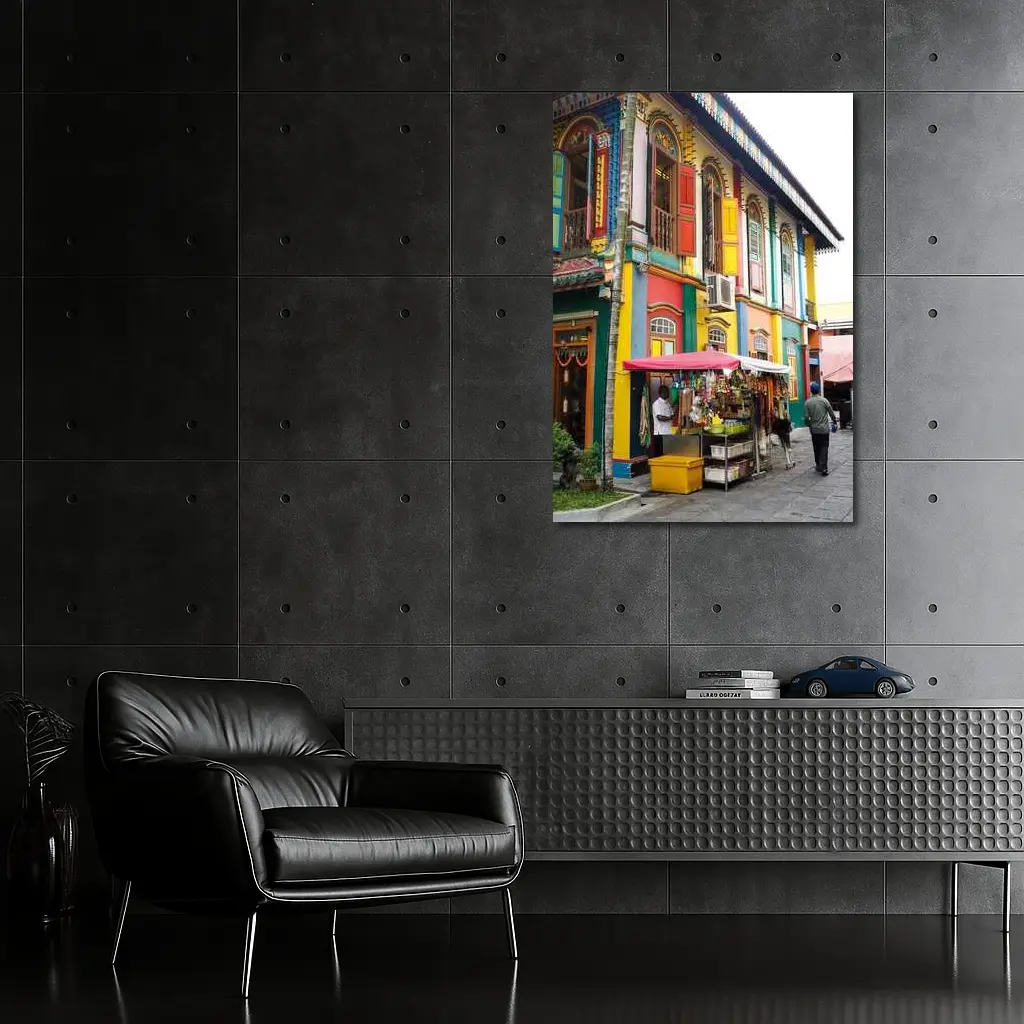 Colorful Little India Street Corner Singapore – Wall Art