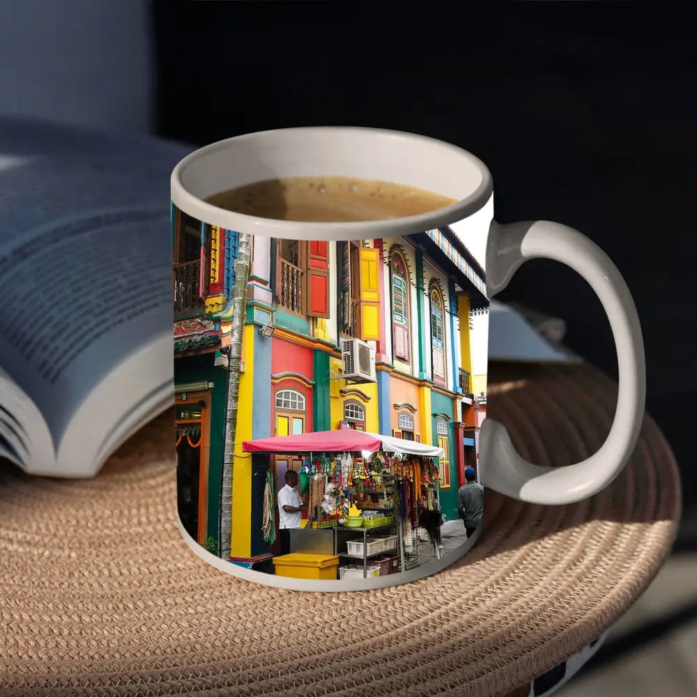 Colorful Little India Street Corner Singapore – Mugs
